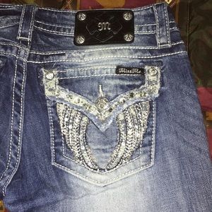 Womens Miss Me jeans angel wings